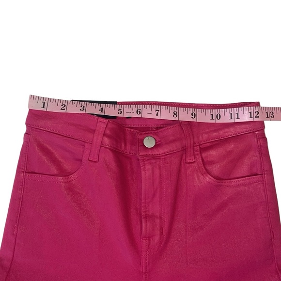 J Brand Alana High Rise Cropped Coated Dizzy Pink Jeans Size 26 NWT - Picture 7 of 17